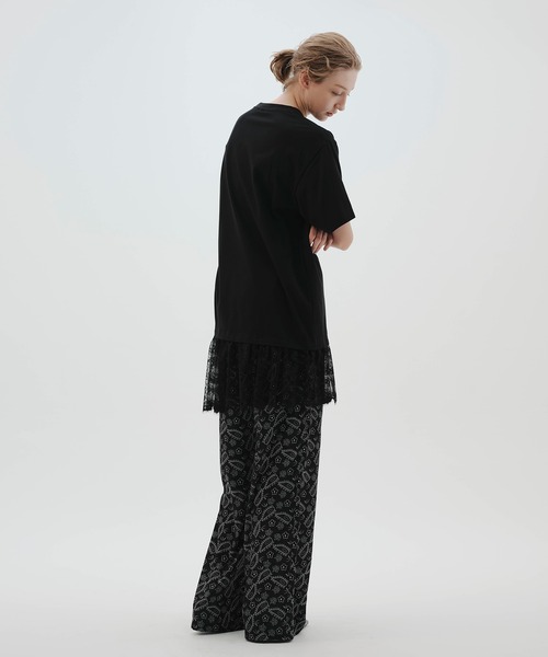 NOISE MAKER(ノイズメーカー)の「《接触冷感》レースヘムオーバーサイズTEE(Tシャツ/カットソー・レディース・ブラック×ブラック/ホワイト×レッド/ホワイト×ホワイト・FREE)」の18枚目の写真