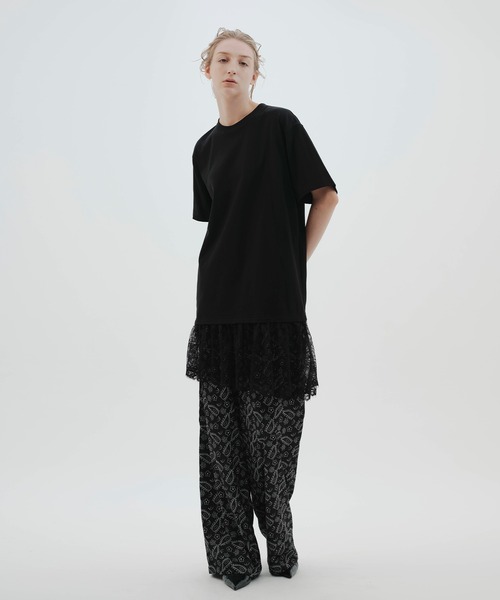 NOISE MAKER(ノイズメーカー)の「《接触冷感》レースヘムオーバーサイズTEE(Tシャツ/カットソー・レディース・ブラック×ブラック/ホワイト×レッド/ホワイト×ホワイト・FREE)」の17枚目の写真