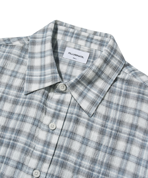 F.ILLUMINATE(フィルミネイト)の「リンクルタータンチェックシャツ-スカイブルー(シャツ/ブラウス・レディース・その他・SMALL/MEDIUM/LARGE)」の6枚目の写真