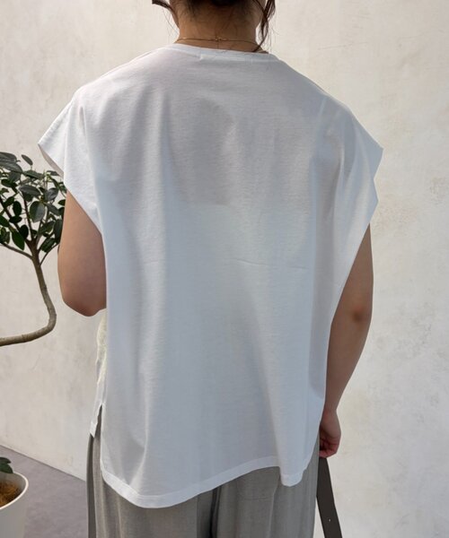 Jena espace merveilleux(ジェナ エスパスメルヴェイユ)の「レースフレンチT(Tシャツ/カットソー・レディース・チャコールグレー/オフホワイト・FREE)」の9枚目の写真
