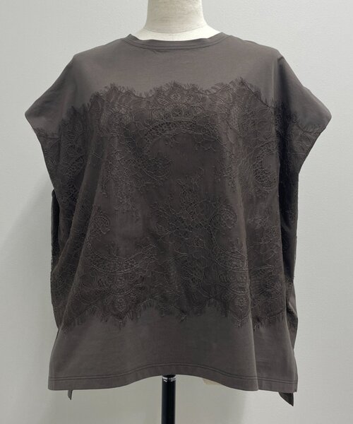 Jena espace merveilleux(ジェナ エスパスメルヴェイユ)の「レースフレンチT(Tシャツ/カットソー・レディース・チャコールグレー/オフホワイト・FREE)」の16枚目の写真