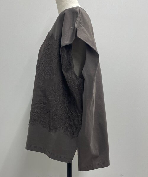 Jena espace merveilleux(ジェナ エスパスメルヴェイユ)の「レースフレンチT(Tシャツ/カットソー・レディース・チャコールグレー/オフホワイト・FREE)」の18枚目の写真