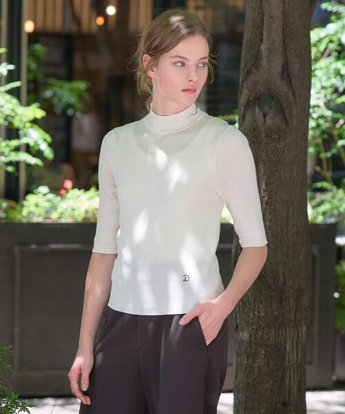 DRESSTERIOR（ドレステリア）の「【接触冷感】クールタッチ ハーフスリーブニット（ニット/セーター・レディース・ブラック/オフホワイト/ボルドー・40/36/38）」の14枚目の写真