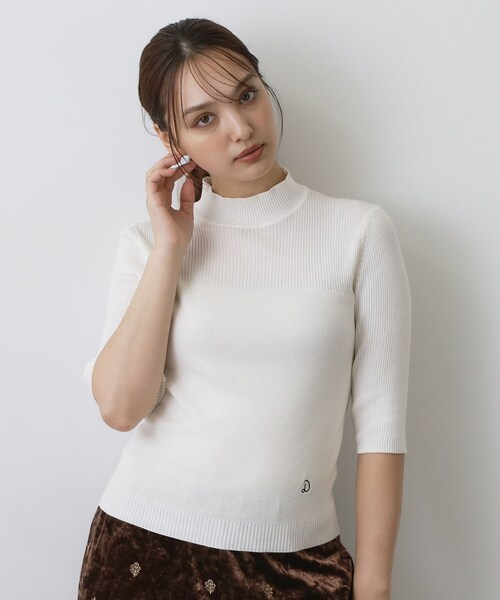 DRESSTERIOR（ドレステリア）の「【接触冷感】クールタッチ ハーフスリーブニット（ニット/セーター・レディース・ブラック/オフホワイト/ボルドー・40/36/38）」の18枚目の写真