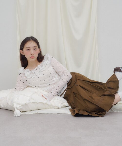 DISCOAT(ディスコート)の「【umm.】ニュアンスローズプルオーバー(Tシャツ/カットソー・レディース・グレー/オフホワイト/アイボリー/ミント/ブラウン/パープル・FREE)」の22枚目の写真