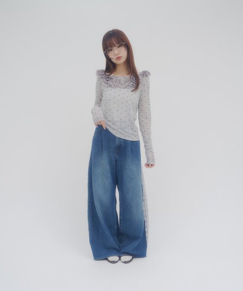 DISCOAT(ディスコート)の「【umm.】ニュアンスローズプルオーバー(Tシャツ/カットソー・レディース・グレー/オフホワイト/アイボリー/ミント/ブラウン/パープル・FREE)」の9枚目の写真