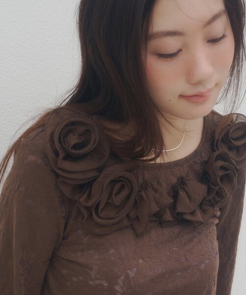 DISCOAT(ディスコート)の「【umm.】ニュアンスローズプルオーバー(Tシャツ/カットソー・レディース・グレー/オフホワイト/アイボリー/ミント/ブラウン/パープル・FREE)」の16枚目の写真