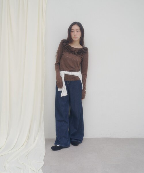 DISCOAT(ディスコート)の「【umm.】ニュアンスローズプルオーバー(Tシャツ/カットソー・レディース・グレー/オフホワイト/アイボリー/ミント/ブラウン/パープル・FREE)」の17枚目の写真