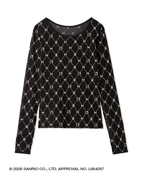 sanrio house（サンリオハウス）の「【SORIN】ハローキティ  シアートップス（Tシャツ/カットソー・レディース・ベージュ/ブラック・F）」の5枚目の写真