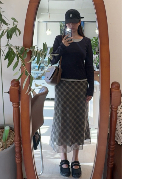 MIND BRIDGE WOMEN（マインドブリッジウーマン）の「[ON][W]レイヤード配色長袖Tシャツ - 2color（Tシャツ/カットソー・レディース・グレー/ネイビー・LARGE/SMALL/MEDIUM）」の10枚目の写真