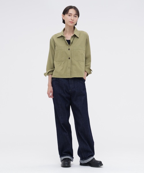 MHL.(エムエイチエル)の「FINE COTTON CHINO TWILL(シャツ/ブラウス・レディース・グレー/ライム・2/1)」の7枚目の写真