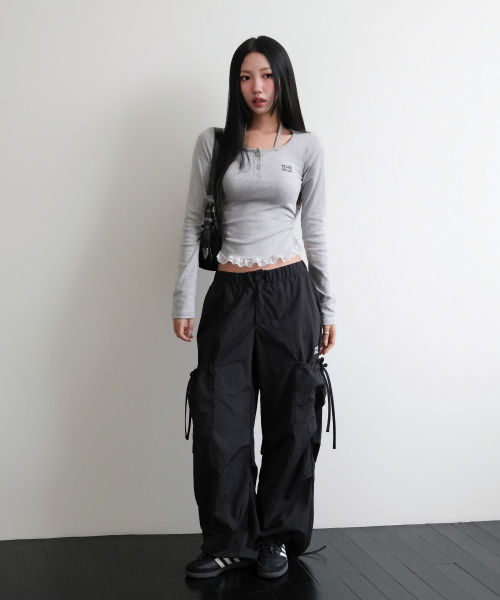muahmuah（ムーアムーア）の「レース配色 ホルターネックTシャツ [グレー]（Tシャツ/カットソー・レディース・その他・FREE）」の7枚目の写真