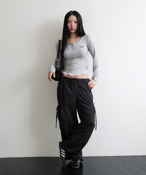muahmuah（ムーアムーア）の「レース配色 ホルターネックTシャツ [グレー]（Tシャツ/カットソー・レディース・その他・FREE）」の8枚目の写真