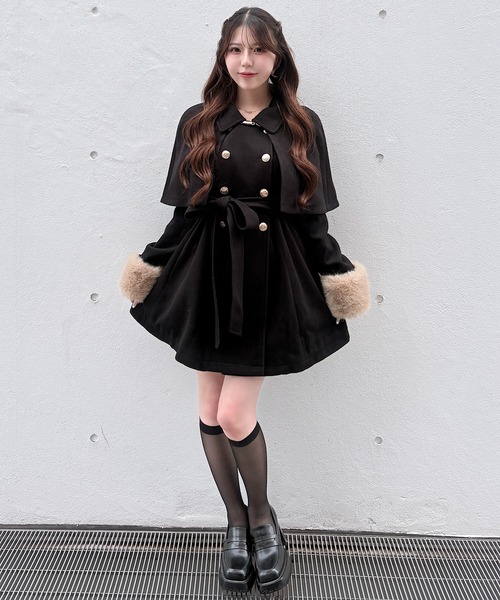 NOMAE（ノーマエ）の「ケープダブルコート（ステンカラーコート・レディース・アイボリー/ベージュ/ブラック・FREE）」の16枚目の写真
