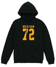 Ol' Basics（オール・ベーシックス） プルパーカー スウェット MICHIGAN ロゴ ナンバリング プリント 裏毛 トップス レディース ユニセックス