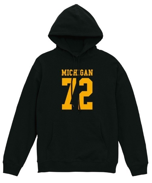 Ol' Basics(オールベーシックス)の「Ol' Basics(オール・ベーシックス) プルパーカー スウェット MICHIGAN ロゴ ナンバリング プリント 裏毛 トップス レディース ユニセックス(パーカー・レディース・ブルー/ネイビー/ブラック/バーガンディー・S)」の1枚目の写真
