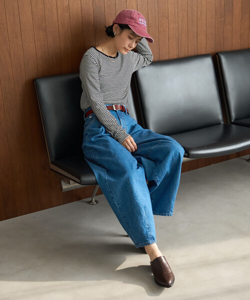 FREAK'S STORE(フリークスストア)の「<温度調節機能>INKEEP クルーネックトップス/インキープ ロンT(Tシャツ/カットソー・レディース・ブラック/ストライプ/オフホワイト・フリ-)」の18枚目の写真