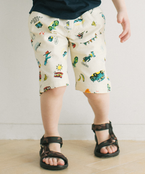 GLOBAL WORK（グローバルワーク）の「【キッズ】プリペラプリントショーツ/710576（その他パンツ・キッズ・イエロー/ネイビー/ホワイト系その他/カーキ/ダークブルー/グリーン/ホワイト/レッド・SMALL/LARGE/X-LARGE/MEDIUM）」の2枚目の写真