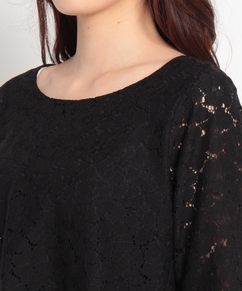 HusHusH（ハッシュアッシュ）の「レースレイヤード風バックシャンブラウス（シャツ/ブラウス・レディース・ブラック/ベージュ/ホワイト・01/02/03）」の6枚目の写真