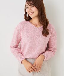 【手洗い可／日本製】3色杢ニットプルオーバー