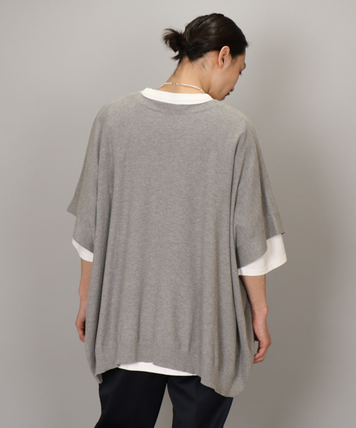 Lui's(ルイス)の「ニットポンチョ(ニット/セーター・メンズ・ブラック/グレー・FREE)」の4枚目の写真