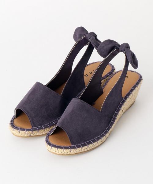 coen（コーエン）の「バックリボンヒールエスパサンダル（サンダル・レディース・ネイビー/イエロー/ブラック/オフホワイト・LARGE/MEDIUM/SMALL）」の3枚目の写真