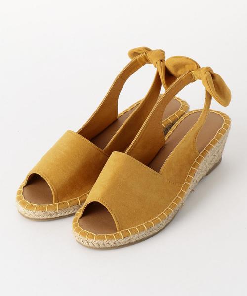 coen（コーエン）の「バックリボンヒールエスパサンダル（サンダル・レディース・ネイビー/イエロー/ブラック/オフホワイト・LARGE/MEDIUM/SMALL）」の4枚目の写真