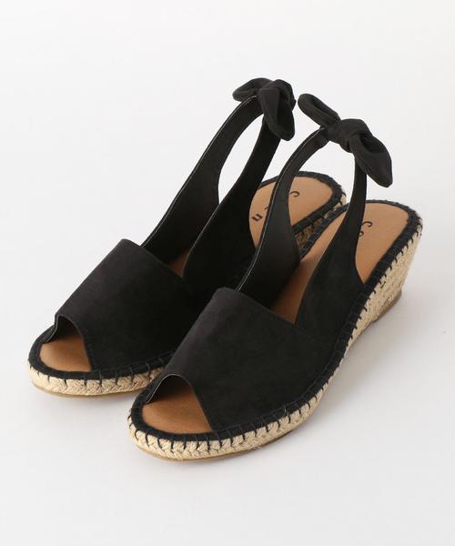 coen（コーエン）の「バックリボンヒールエスパサンダル（サンダル・レディース・ネイビー/イエロー/ブラック/オフホワイト・LARGE/MEDIUM/SMALL）」の2枚目の写真