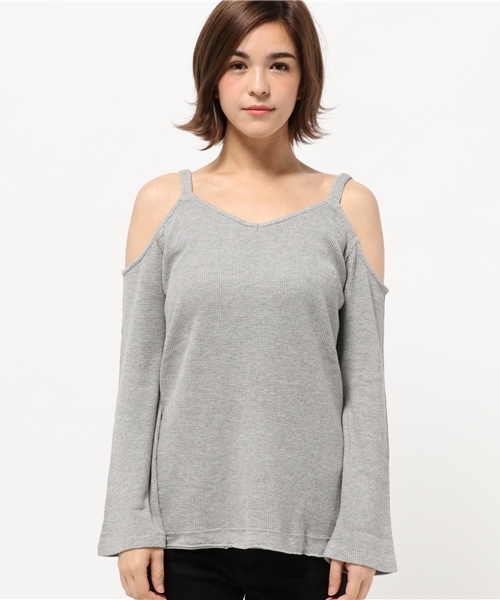 MOUSSY（マウジー）の「OPEN SHOULDER L/S TOP（Tシャツ/カットソー・レディース・ブラック/トップグレー/ブラウン・FREE）」の10枚目の写真
