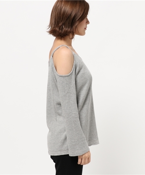 MOUSSY（マウジー）の「OPEN SHOULDER L/S TOP（Tシャツ/カットソー・レディース・ブラック/トップグレー/ブラウン・FREE）」の11枚目の写真