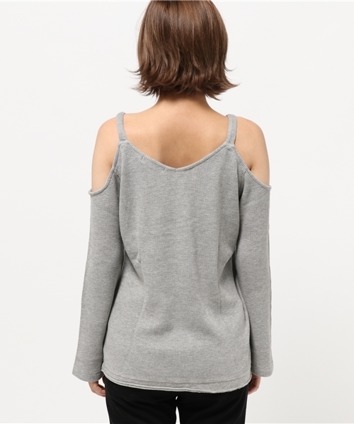 MOUSSY（マウジー）の「OPEN SHOULDER L/S TOP（Tシャツ/カットソー・レディース・ブラック/トップグレー/ブラウン・FREE）」の12枚目の写真