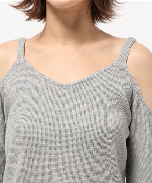 MOUSSY（マウジー）の「OPEN SHOULDER L/S TOP（Tシャツ/カットソー・レディース・ブラック/トップグレー/ブラウン・FREE）」の13枚目の写真