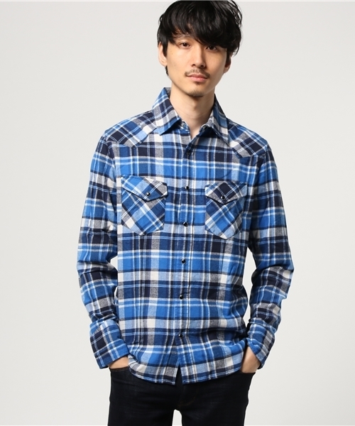 VENCEEXCHANGE（ヴァンスエクスチェンジ）の「BAマドラスチェックシャツ（シャツ/ブラウス・メンズ・レッド/ブルー・MEDIUM/SMALL/LARGE）」の10枚目の写真