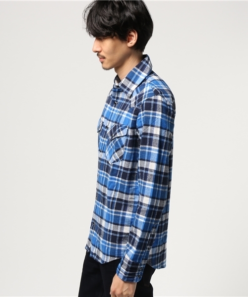 VENCEEXCHANGE（ヴァンスエクスチェンジ）の「BAマドラスチェックシャツ（シャツ/ブラウス・メンズ・レッド/ブルー・MEDIUM/SMALL/LARGE）」の5枚目の写真