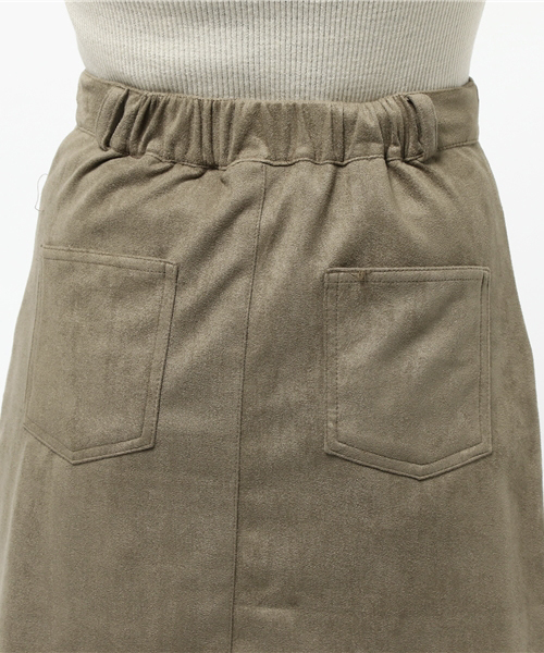 VENCEEXCHANGE（ヴァンスエクスチェンジ）の「フェイクスェード前ボタンスカート               （スカート・レディース・オリーブ/ライトブラウン/ベージュ/コーラル・SMALL/MEDIUM）」の8枚目の写真