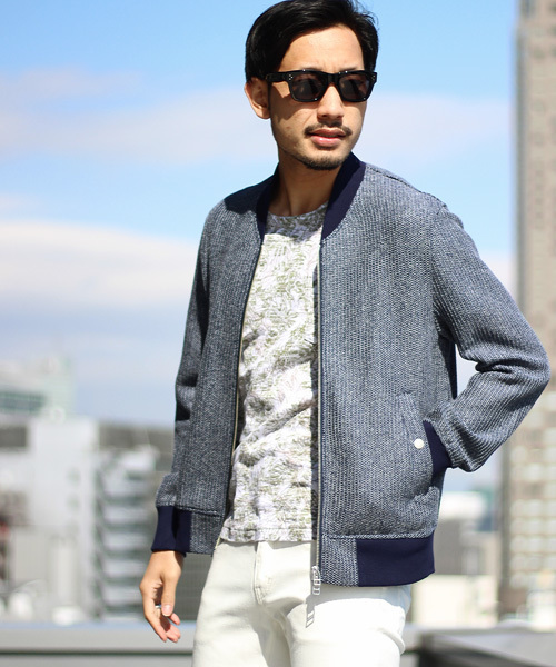 ESSENTIAL GARMENT MEN'S BIGI（エッセンシャルガーメントメンズビギ）の「MA-1 / メランジラッセル（サーフ＆サファリ） （MA-1・メンズ・ネイビー/杢グレー・M/S/L/SS）」の18枚目の写真