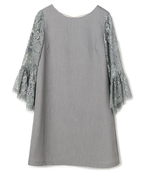 MICOAMERI（ミコアメリ）の「ボリュームレーススリーブバックチェーンワンピ（ワンピース・レディース・ブラック/グレー/ピンク・FREE）」の6枚目の写真