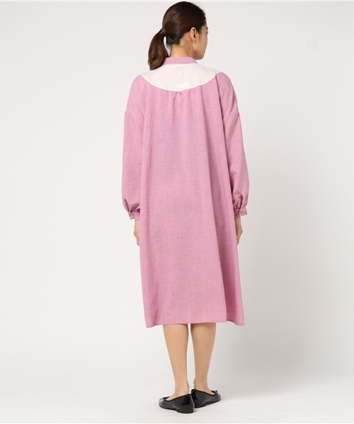 MERLOT（メルロー）の「フロントスカラップレースワンピース5792（シャツワンピース・レディース・ベージュ/ライトブルー/グレー/ピンク・FREE）」の8枚目の写真