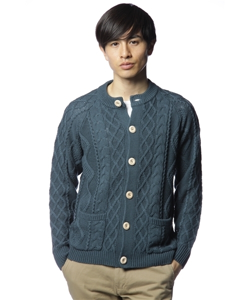 BEAUTY&YOUTH UNITED ARROWS（ビューティーアンドユースユナイテッドアローズ）の「BY アラン カーディガン ◆（カーディガン/ボレロ・メンズ・マスタード/オリーブ/コバルトブルー・SMALL/MEDIUM/LARGE）」の2枚目の写真