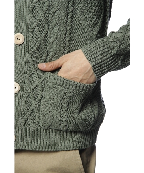 BEAUTY&YOUTH UNITED ARROWS（ビューティーアンドユースユナイテッドアローズ）の「BY アラン カーディガン ◆（カーディガン/ボレロ・メンズ・マスタード/オリーブ/コバルトブルー・SMALL/MEDIUM/LARGE）」の7枚目の写真