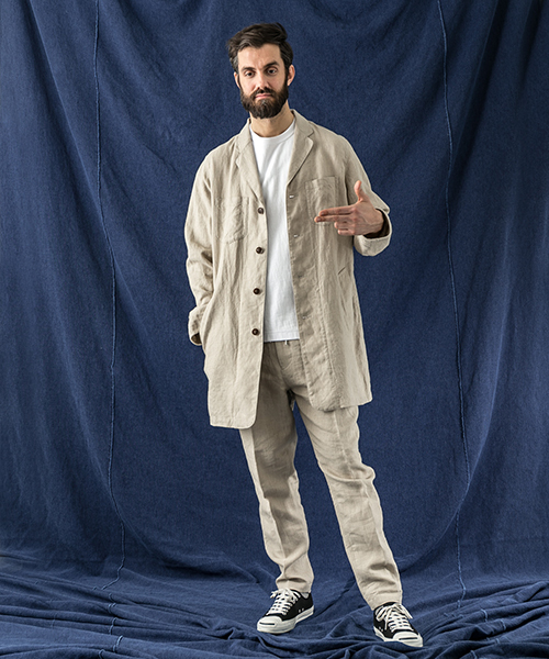 美品COMMUNE WORKS コミューンリネンショップコート 美品COMMUNE WORKS コミューンリネンショップコート