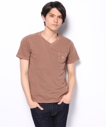 coen | 【Begin掲載】オーバーダイVネックポケットTシャツ(Tシャツ/カットソー)