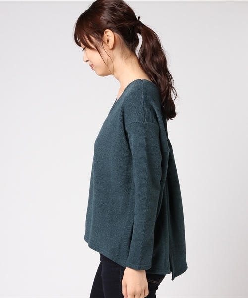 LIPSTAR(リップスター)の「Vネックニットソー(Tシャツ/カットソー・レディース・ブラック/イエロー/グレー/グリーン・M)」の5枚目の写真