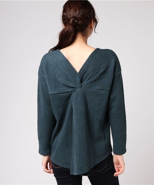 LIPSTAR(リップスター)の「Vネックニットソー(Tシャツ/カットソー・レディース・ブラック/イエロー/グレー/グリーン・M)」の6枚目の写真