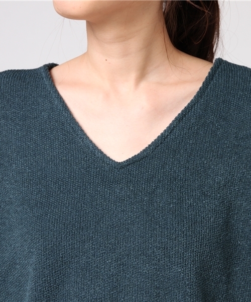 LIPSTAR(リップスター)の「Vネックニットソー(Tシャツ/カットソー・レディース・ブラック/イエロー/グレー/グリーン・M)」の7枚目の写真