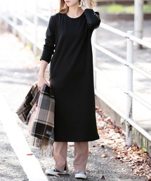 reca | ふんわり暖か裏起毛楽ちんオシャレ★スウェットロング丈ワンピース(ワンピース)
