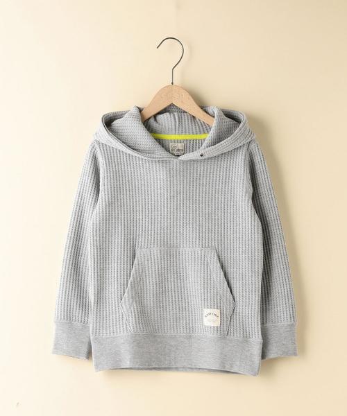 coen(コーエン)の「【coen キッズ / ジュニア】ワッフルパーカー / サーマル(100~150cm)(パーカー・キッズ・グレー/ダークグレー・100/120/150/110/130/140)」の4枚目の写真