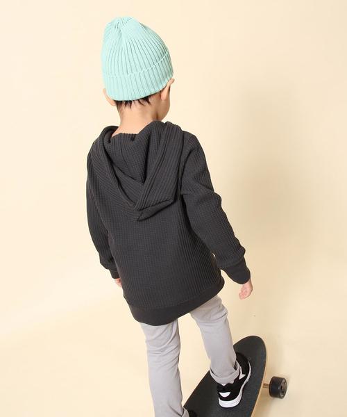 coen(コーエン)の「【coen キッズ / ジュニア】ワッフルパーカー / サーマル(100~150cm)(パーカー・キッズ・グレー/ダークグレー・100/120/150/110/130/140)」の13枚目の写真