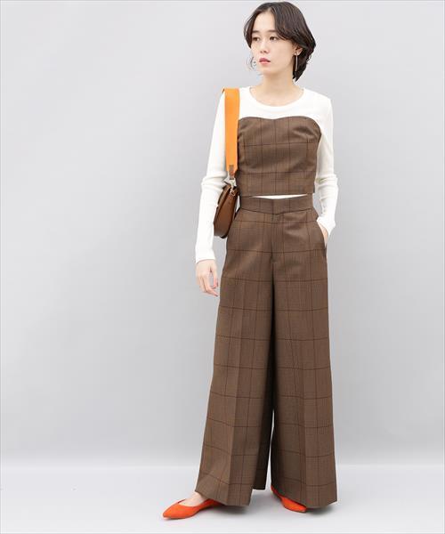 ADAM ET ROPE'(アダムエロペ)の「グレンチェックビスチェ(その他トップス・レディース・ブラウン/ブラック系その他・FREE)」の12枚目の写真