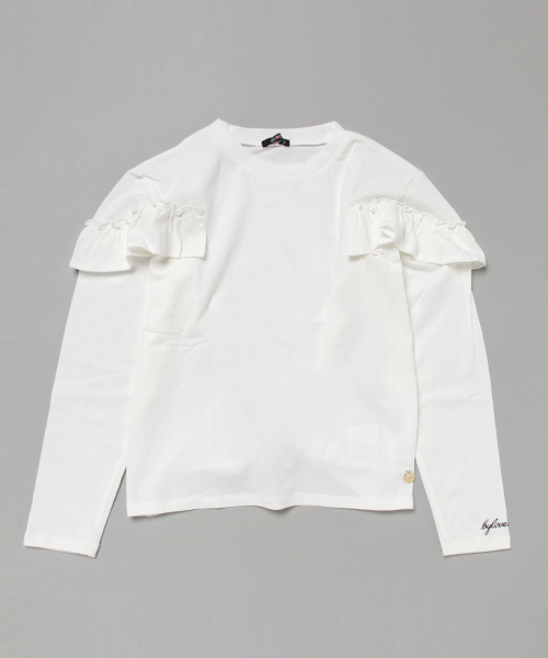 By Loveit バイラビット の 袖フリル長袖tシャツ Tシャツ カットソー Wear By Loveit バイラビット の 袖フリル長袖tシャツ Tシャツ カットソー Wear